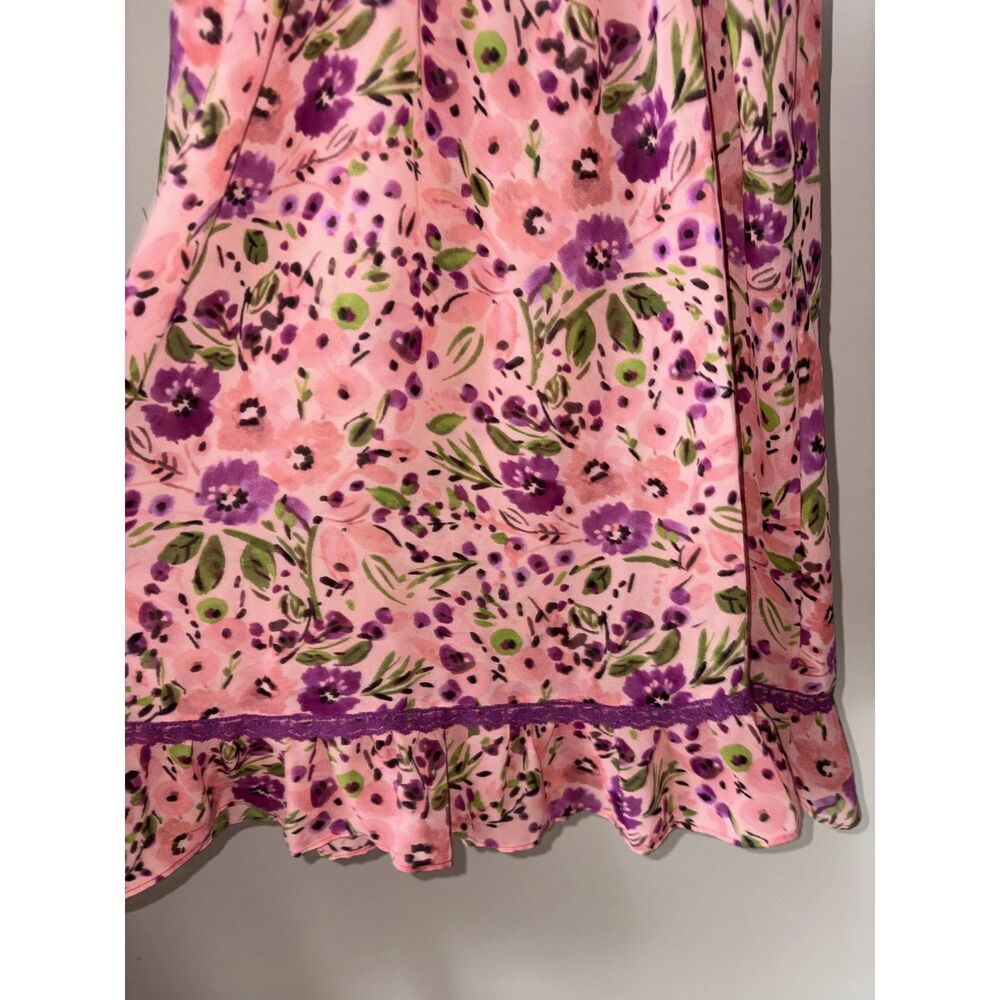 Y2K Floral Lace Chemise Slip Dress Nightgown Pink Purple | Small | NWOT - Picture 7 of 13